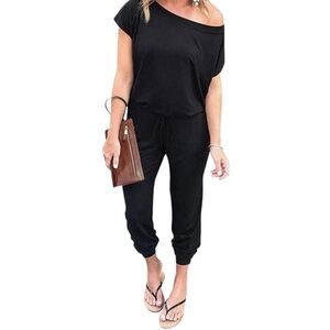 Black Short Sleeve Jumpsuit/Romper